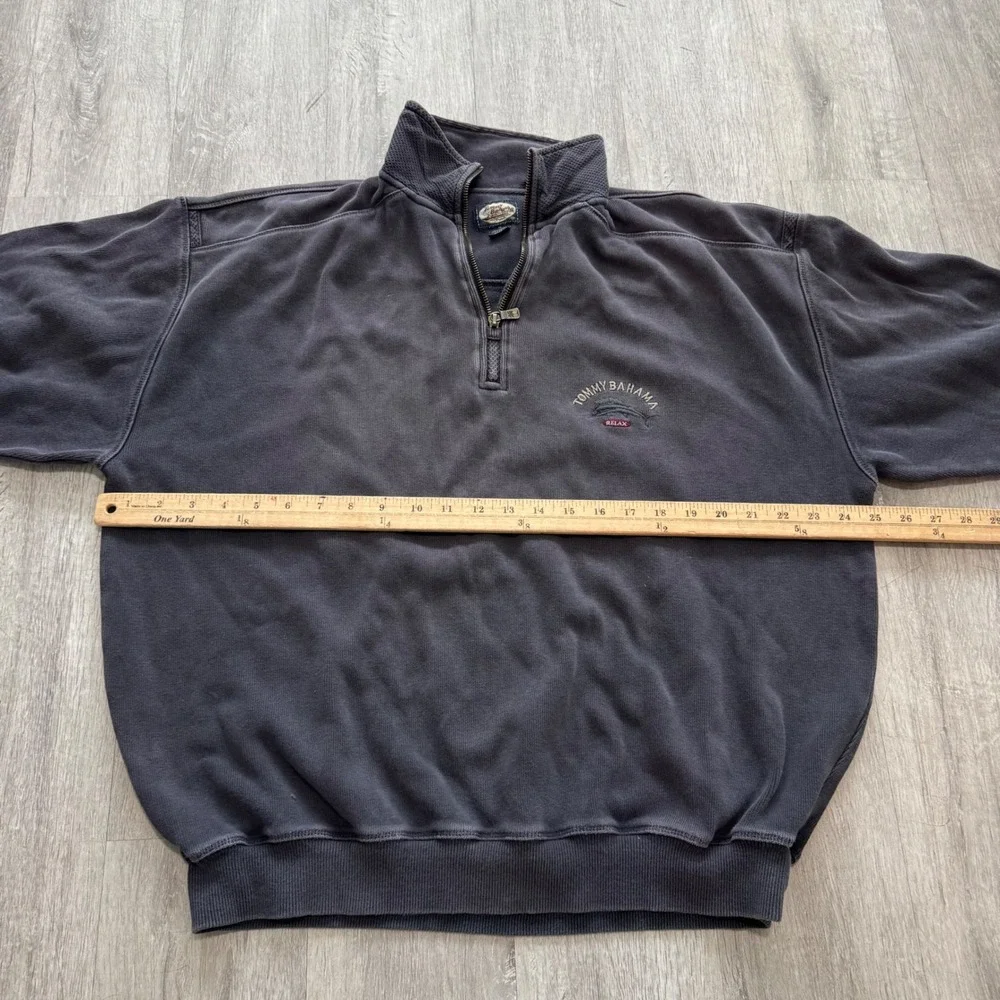 Vintage Tommy Bahama Relax Mens Medium Quarter Zip Pullover Sweatshirt Faded